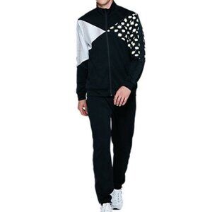 Asics Performance Black Speech Print Track Jacket Size XL